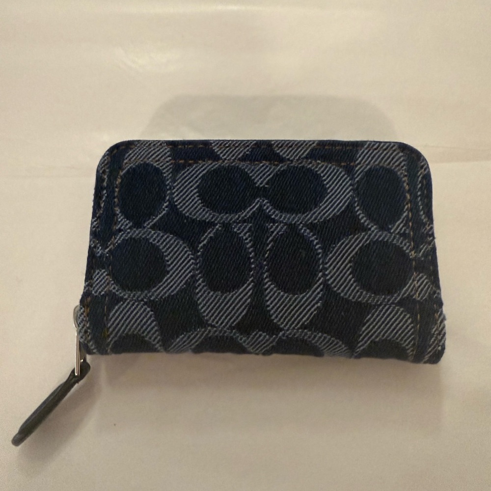 NWOT Coach Blue Denim Wallet